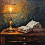 Improving Reading Comprehension: Techniques for Better Understanding and Retention Painting of a book next to a lamp